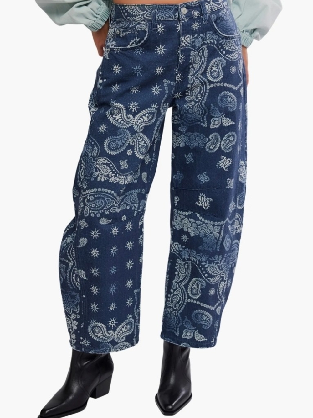 We The Free Indigo Bandana Print Wide-Leg Pants